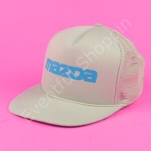 Mazda Hat Mens OS Gray Vintage Trucker Rope Snapback Foam Cap Mesh 1980s
